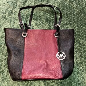 Michael Kors purse Black/Burgundy/Sliver